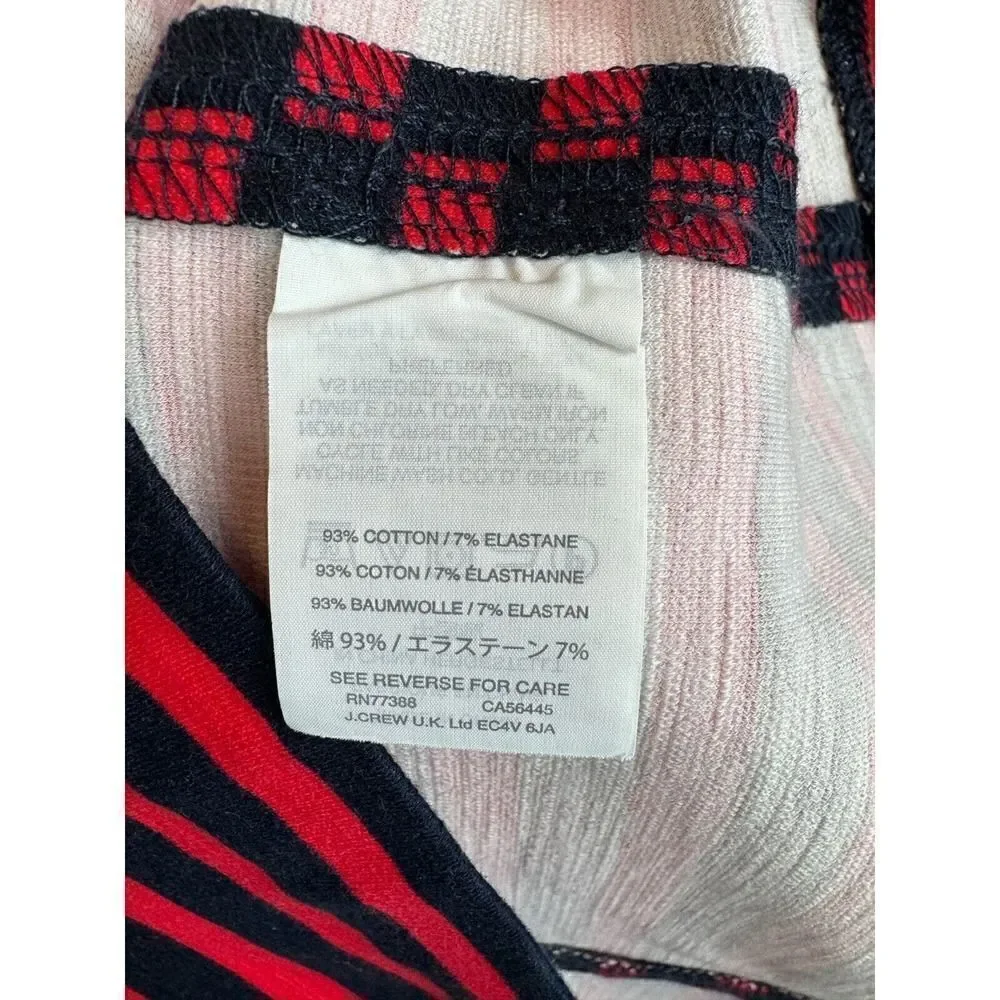 J.CREW Petites red blue striped cotton stretch shift dress size PM NWT